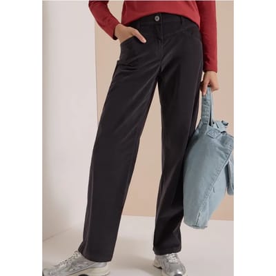 Broek met High Waist en Wide Leg pijpen in een Loose Fit pasvorm