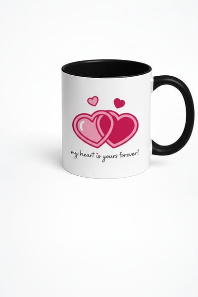 Romantische Mok 'My Heart is Yours Forever!' met Roze Harten | Cadeau Liefde & Valentijn