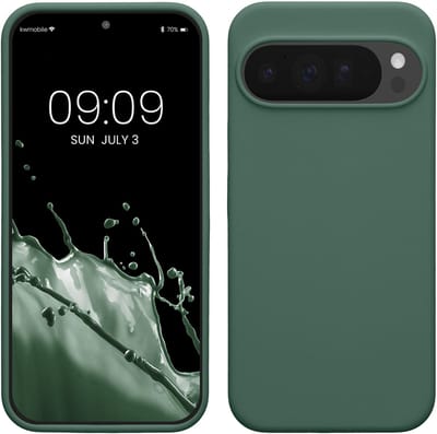 kwmobile telefoonhoesje geschikt voor Google Pixel 10 Pro XL - Hoesje met siliconen coating - Smartphone case in dennengroen