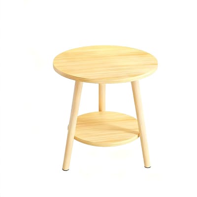 Ronde Bijzettafel 2-Laags - Salontafel met Open Opbergruimte - Voor Woonkamer