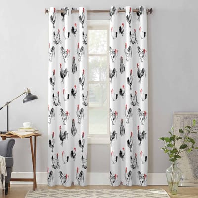 Vintage Boerderij Kip Textuur Raamgordijnen voor Woonkamer Luxe Slaapkamer Gordijn Keuken Jaloezieën Draperieën Gordijnen 135W x 92H(cm) x1