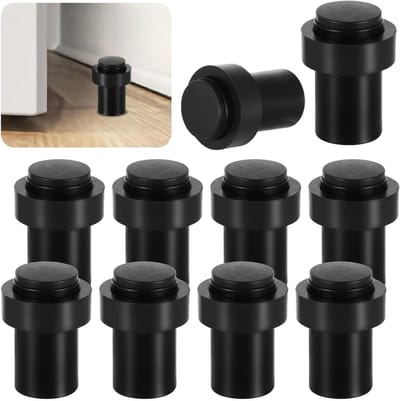 Deurstoppers - Deurhouders - Muren Beschermen - Dubbel Rubber Ontwerp - 10 Stuks - Zwart