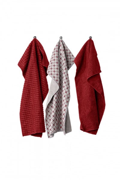 Tiseco - Keukenhanddoek ESSENTIALS - Microvezel - Ultra-absorberend - Sneldrogend - 40x60 cm, rood