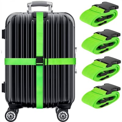 Kofferriem Cadebo Bagageriem - set van 4 - Lime - Gratis verzonden