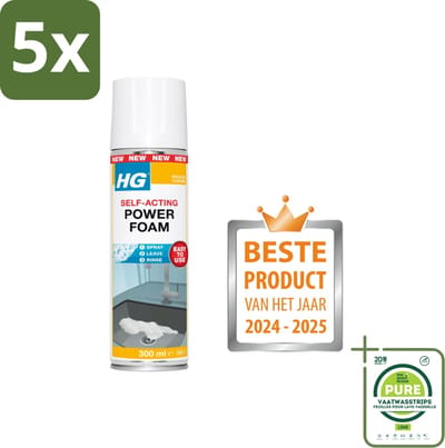 5 x HG - Power Foam Keuken - Vetoplossende Spray - 300 ml - Grootverpakking - Keukenreiniger - Vetverwijderaar - Schoonmaakspray - HG Power Foam - Keuken Schoonmaken