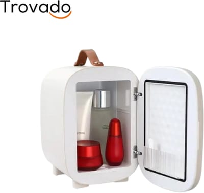 Trovado Minikoelkast - 4L/6 Blikjes - 2 in 1 kleine koelkast - Koel- en verwarmingsfunctie - Compacte drankkoelkast 9 V DC / 220 V AC voor kantoren en slaapkamer - Drinken - Cosmetica - Wit
