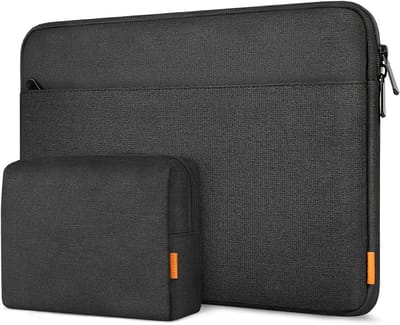 Laptoptas met accessoire etui, compatibel met 16 inch MacBook Pro (2019–2021) / 15 inch Surface Book 2 / XPS 15, Laptop Sleeve Beschermhoes in het zwart