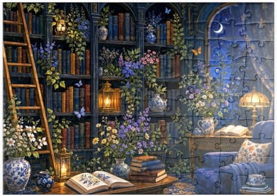 Legpuzzel - Puzzelspel - Ontspanning thuis - Hoge resolutie print - 100 stukjes - Blauw