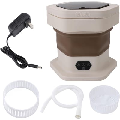 Machine à laver portable 8L Pliable Miniature Lave-linge Essoreuse Lave-linge pour Sous-vêtements Bébé kaki