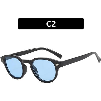 Mode Stijlvol Mode Ronaldo Zonnebril Mannen Volwassenen Vrouwen Volwassenen Vintage Retro Vintage Rond Rond Gekleurd Oceaan Transparant Blauw black