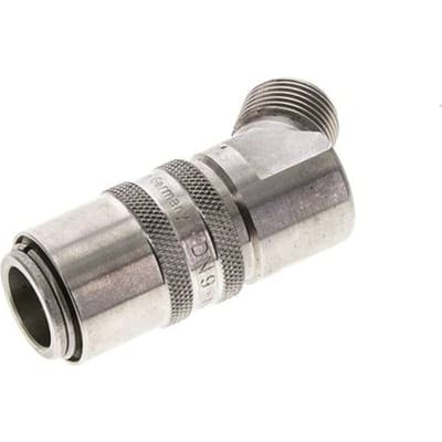 RVS DN 9 Tempereerkoppeling Snelkoppeling G 3/8 inch Buitendraad 45-deg