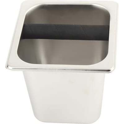 Roestvrijstalen Espresso Knock Box Container met Rubberen Bar voor Koffiemachine L