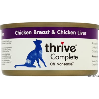 12x75g Adult Wet Complete Kippenborst & Lever Thrive Kattenvoer