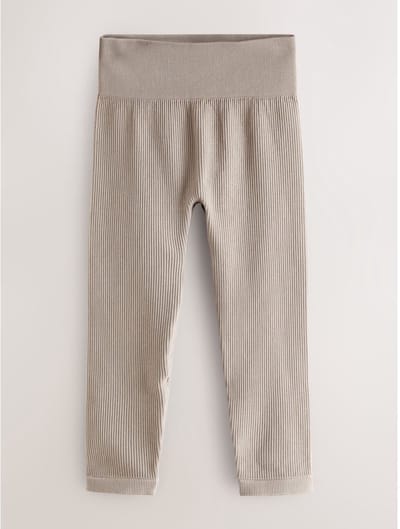 Next - Meisjes - paars - Naadloze geribbelde leggings met hoge taille - Crème