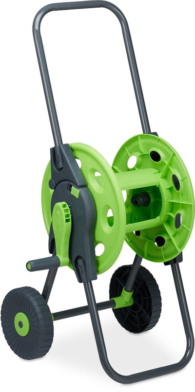 slangenwagen - verrijdbaar - voor 45 m slang - 82,5 x 43 x 34 cm - grijs-groen