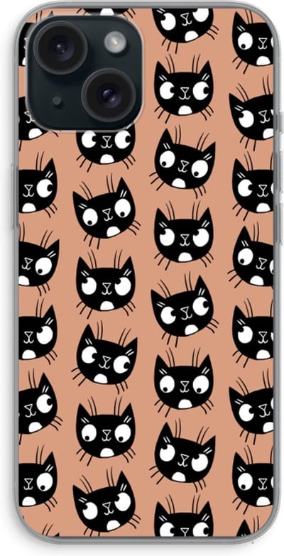 Case Company® - Hoesje geschikt voor iPhone 15 hoesje - Kat - Soft Cover Telefoonhoesje - Bescherming aan alle Kanten en Schermrand
