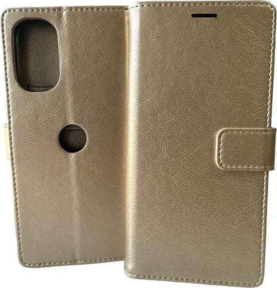 Portemonnee Bookcase Hoesje Geschikt voor: Motorola Moto G62 5G - Goud