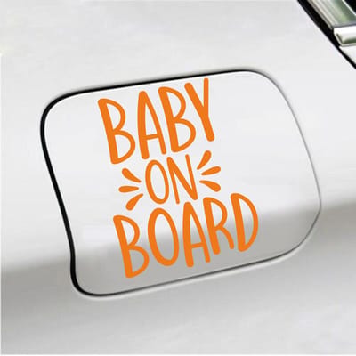 Bumpersticker - Baby On Board - 13 X 10 - Oranje