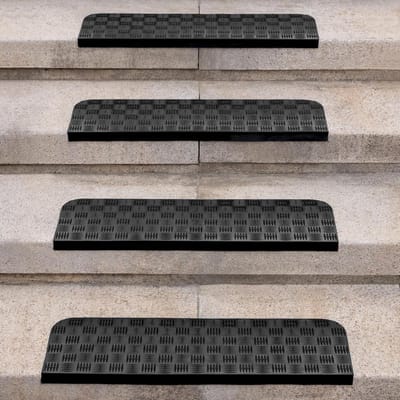 Antislip trapmatten - Set van 4 - 65 x 25 cm - Rubber