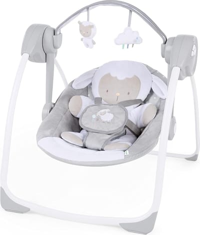 White-Label® Elektrische Schommelstoel Baby - Baby Swing - Wipstoel Baby's met Speelboog - Grijs