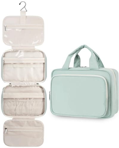 Famanu - Hangende Reis Toilettas voor Vrouwen Cosmetica Make-up Tas Organizer Accessoires (Groen (Groot))