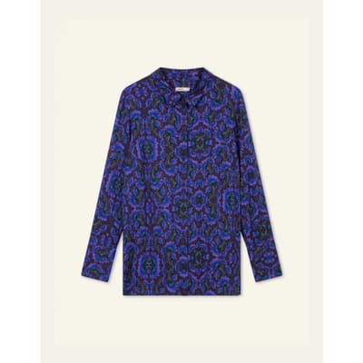 Oilily Bingo - Blouse - Lange Mouwen - Blouses - Met Manchetten - Dames - Regular Fit - Blauw - 38