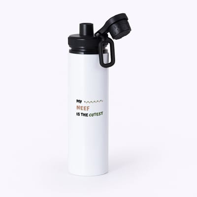 Hacebo® - my neef is the cutest waterfles met draaidop zwart - Neef - schattige neef - verjaardagscadeau - verjaardag - cadeau - cadeautje voor neef - neef artikelen - kado - geschenk - gift - water fles - 850ML