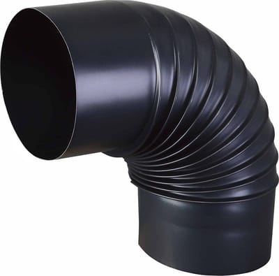 Kachelpijp Zwart Gegloeid- Geëmailleerd Staal - Boog - Ø 130 mm -Bocht 90°