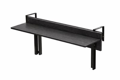 Jurrys Balkontafel - Hangtafel - Bartafel - Werktafel - Ruimtebesparend - Verstelbaar - Weerbestendig - Zwart - Afmeting 80x30 cm