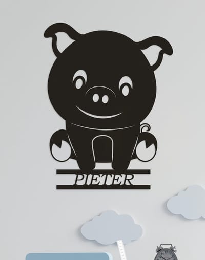 Wanddecoratie kinderen | Biggetje - L (46x60cm)
