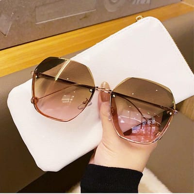 Dameszonnebril Randloos Trimszonnebril Vrouwelijk Online Influencer UV-bescherming Bril Trendy Dames