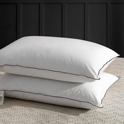 Luxe Donskussen 40 x 80 cm - Ergonomisch Ondersteunend Hoofdkussen - 100% Biologisch Katoen (2 Stuks)