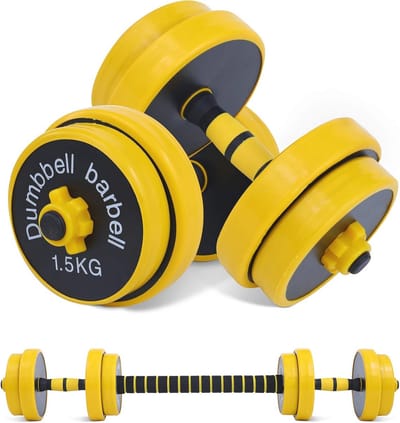 Verstelbare halterset 2-in-1 voor krachttraining - Antislip neopreen handgrepen, Universele gebruik voor fitness en thuis