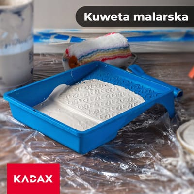 KADAX Verfbakje, grote verfschaal van kunststof, verfbak met handige handgreep, lakschaal, lichte schilderaccessoires, verfschaal, lakbak (blauw)