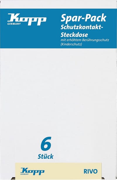 Wandcontactdoos 6-voudig met Verhoogde Kindveiligheid, 16A, 250V~, Antraciet