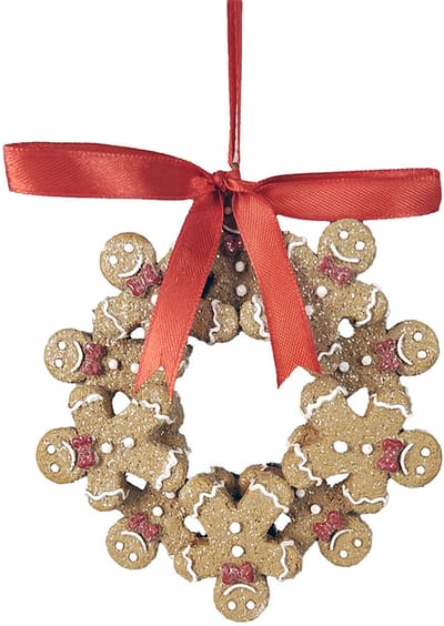 Clayre & Eef Kersthanger Gingerbread man 10x2x10 cm Bruin Kunststof