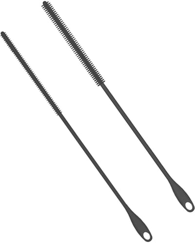 Dailygoods- Rietjesreinigerborstel 2st - Siliconen - Extra lang 24 cm - Diameter 6mm/8mm - Buigbare Spleetborstel - Voor Glas/Metalen Rietjes - Borstelset