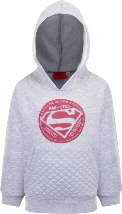 Jongens Superman Hoodie - DC Comics - Grijs - Maat 128 / 8 jaar