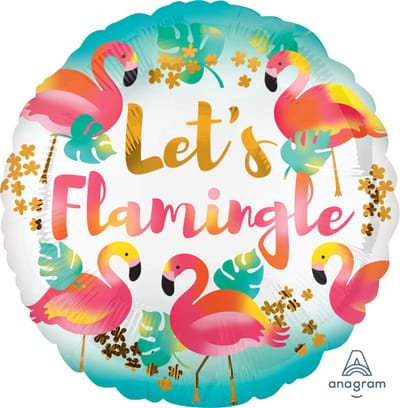 Folieballon Let's Flamingle 43cm