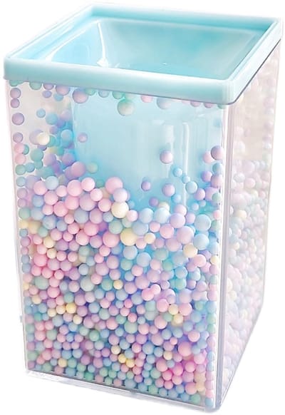Dailygoods- Pennenhouder Schattig Ontwerp - Bureau Organizer - Acryl - Desk Organizer - Kleurige Foam Ballen - 7 x 7 x 11 cm