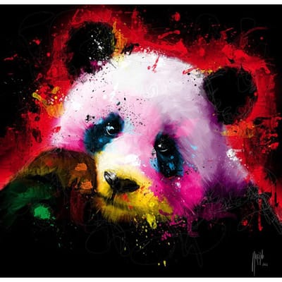 Broderie mosaïque motif coloré Panda image décor à la maison cadeau rond diamant peinture point de croix 30x30CM white