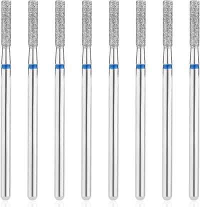 Nagelriemreinigingsboor set van 8, cilinder 2,1 mm voor manicure - professionele nagelriemverwijderaar en reinigingstool voor nagelsalon.