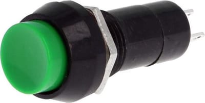 Push schakelaar - 12mm - 250V AC - SPST NO - Groen