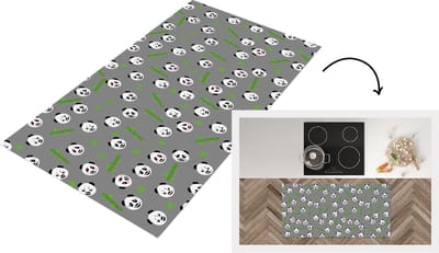 Keukenloper - Loper keuken - Panda - Bamboe - Design - 120x60 cm - Keukenloper vinyl