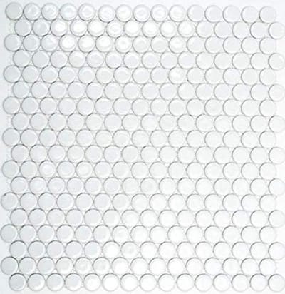 Mozaïek Tegels - Ronde Mozaïek - Muur Decoratie - Glanzende Afwerking - 0.1 m² Per Mat - Wit