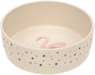 1310064741 Little Water kinderkom schaaltje kinderservies/kom PP/cellulose zonder melamine swan, roze,3 stuks (pak van 1)