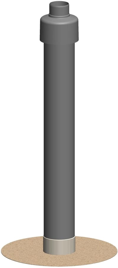 ATEC Vlakdak-rookgasdoorvoer Bovendeel Bitum Bitumen DN80/125, 701566