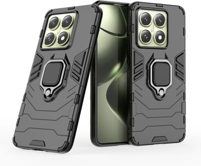 MobyDefend Hoesje - Geschikt voor Xiaomi 14T - Dubbelgelaagde Pantsercase Met Standaard - Zwart