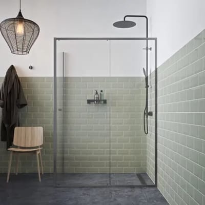 Sealskin - Douchedeur + Zijwand Contour 140 X 200cm - Mat Grijs Profiel - 6 Mm Helder Glas