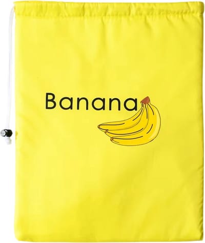 Herbruikbare Vershoudzak voor Groenten en Fruit – Vershoudzak Keuken – Geïsoleerde Bewaarzak – Vershouder voor Bananen, Sla en Groenten – Opbergzak met Trekkoord - Geel